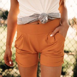 NWOT Simple Addiction Mustard Harem Shorts